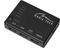 Διακόπτης HDMI 5×1 4K με τηλεχειριστήριο MEDIA-TECH