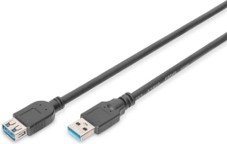 Καλώδιο επέκτασης USB 3.1 Gen 1 SuperSpeed 5 Gbps USB-A αρσενικό σε USB-A θηλυκό, μαύρο, 1,8 m