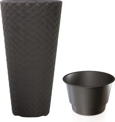 Γλάστρα Matuba Slim με εσωτερικό ένθετο 40 cm ανθρακί