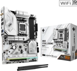 Λευκή μητρική πλακέτα B650 Steel Legend WiFi AM5 ATX