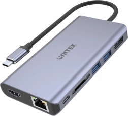 Πολυλειτουργικό USB-C hub 2x USB 3.1, HDMI 2.0, DP 1.4, RJ45, SD, Power Delivery