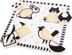 Bigjigs Toys ξύλινο ένθετο παζλ ασπρόμαυρα σχήματα