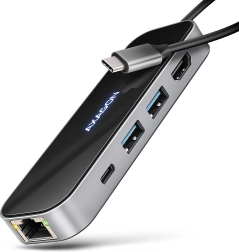 Πολυλειτουργικό USB-C hub 6-σε-1 με HDMI 4K/60 Hz, GLAN και PD 100 W