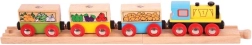 Εμπορικό τρένο Bigjigs Rail με λαχανικά και ράγες