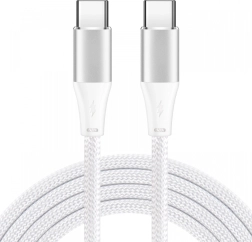 Καλώδιο USB‑C 2 m λευκό, 60 W, PD 3.0 και QC 4.0+