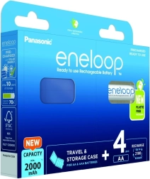 Επαναφορτιζόμενες μπαταρίες Eneloop AA 2000 mAh – σετ 4 τεμ. με θήκη