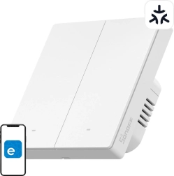 Sonoff M5 Matter έξυπνος επιτοίχιος διακόπτης 2 καναλιών, 86 mm, λευκός