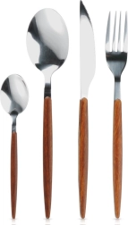 Σετ μαχαιροπήρουνων από ανοξείδωτο ατσάλι 16 τεμαχίων με ξυλώδη όψη στη λαβή