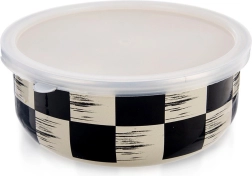 Εμαγιέ μπολ με καπάκι Σκακιέρα 15,5 cm, 800 ml