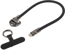 Lanberg καλώδιο USB-C με μπρελόκ και λουράκι 30 cm 240 W μαύρο