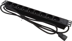 Ταινία τροφοδοσίας για rack 19" 9× CEE 7/5 με βύσμα C14 για rack