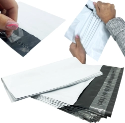 Λευκές πλαστικές courier σακούλες 450 × 550 mm, αυτοκόλλητες, 50 τεμ.