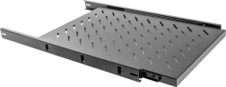 Συρόμενο ράφι 1U για επιδαπέδια ντουλάπα rack 19" 1000 mm, μαύρο