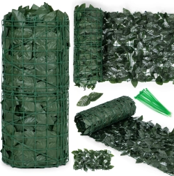 Τεχνητό φράχτη κισσού 500 × 50 εκ., σκούρο πράσινο σκίαστρο για μπαλκόνι και φράχτη