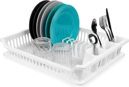 Λευκή επιφάνεια αποστράγγισης πιάτων 46 × 37 × 8,5 cm