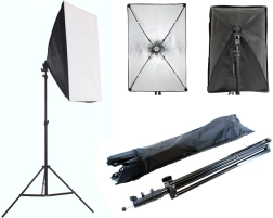 Φορητό φωτογραφικό σετ με softbox 60 × 40 cm και τρίποδο