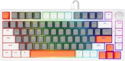 Μαγνητικό gaming πληκτρολόγιο astral white με διακόπτες outemu white jade, rgb και keycaps pbt