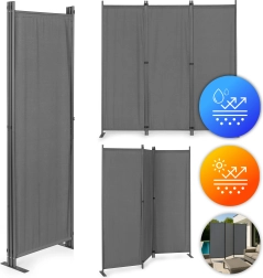 Πτυσσόμενο Τρίφυλλο Παραβάν για Κήπο και Εσωτερικό 167x164 cm Γκρι MultiGarden