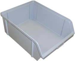 Κεκλιμένο κιβώτιο αποθήκευσης 150 × 100 × 70 mm, 3 kg, γκρι, πλαστικό