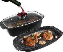 Γρανιτένιο ταψί 3σε1 με καπάκι GRANDE 5 l, 39 × 22 cm