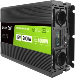 Μετατροπέας τάσης 12 V 2000 W καθαρό ημίτονο με οθόνη LCD