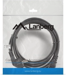 Καλώδιο τροφοδοσίας LANBERG CEE 7/7 – IEC 320 C13, 3 m, μαύρο, VDE
