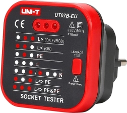 Δοκιμαστής πριζών με RCD UNI-T UT07B-EU