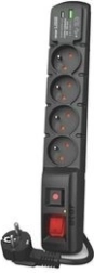 Πολύπριζο προστασίας υπέρτασης Acar F4 με USB A+C, 5 m, 4× 230 V, PD 3.0 και QC, μαύρο