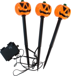 LED κήπου διακοσμητικό στικ κολοκύθες Halloween, σετ 3 τεμ., 30 cm