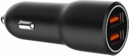 Διπλός φορτιστής αυτοκινήτου USB-A QC3.0 36W μαύρος