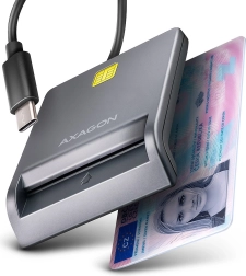 AXAGON USB‑C αναγνώστης έξυπνων (chip) και ταυτοτικών καρτών με καλώδιο 1,2 m