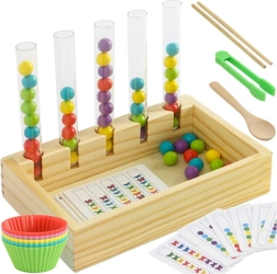Ξύλινος εκπαιδευτικός ταξινομητής Montessori για μέτρηση και χρώματα Kruzzel