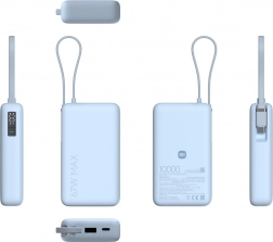 Powerbank 10000 mAh με ενσωματωμένο καλώδιο 67 W Ice Blue