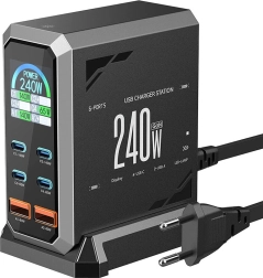 BlitzWolf φορτιστής δικτύου 240W 4× USB‑C και 2× USB‑A με Power Delivery
