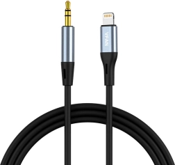 Καλώδιο VFAN L05 Lightning σε mini jack 3,5 mm AUX, 1 m (γκρι)