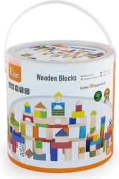 Ξύλινα δομικά τουβλάκια – 100 τεμάχια σε κουβά