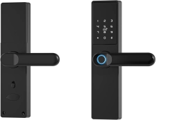 Έξυπνη λαβή Tuya, ηλεκτρονική κλειδαριά με δακτυλικό αποτύπωμα, κωδικό, Wi‑Fi, RFID - μαύρο