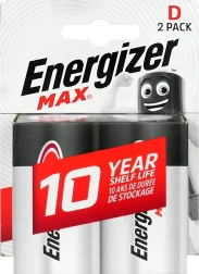 Αλκαλικές μπαταρίες D (LR20) ENERGIZER MAX, blister 2 τεμ.