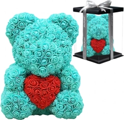 Αρκουδάκι από τριαντάφυλλα 40 cm – σετ δώρου για τον Άγιο Βαλεντίνο