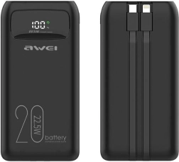 Powerbank 20000 mAh Awei P169K με γρήγορη φόρτιση 22,5 W και οθόνη LCD