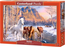 Παζλ CASTORLAND Winter Melt – άλογα, 500 κομμάτια