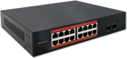 Gigabit PoE switch 16× RJ45 και 2× SFP, 1000 Mb/s, μεταλλικό σασί