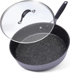Αντικολλητικό τηγάνι γρανίτη με καπάκι 28 cm