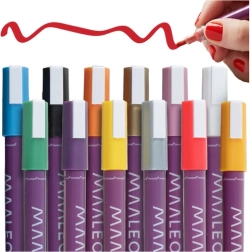 Ακρυλικοί διακοσμητικοί μαρκαδόροι MAALEO, 12 χρώματα