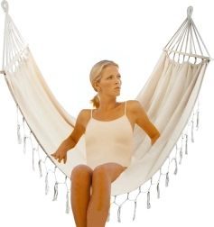 Κηποτική boho αιώρα για δύο άτομα 200 × 150 cm με φούντες