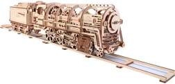 Μηχανικό ξύλινο παζλ UGEARS - Ατμομηχανή με τέντερ