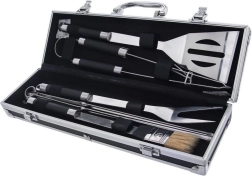 Ατσάλινο σετ εργαλείων ψησταριάς σε βαλιτσάκι, 9 τεμάχια