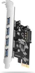 Ελεγκτής PCIe AXAGON με 4 θύρες USB 3.2 Gen 1, UASP και τροφοδοσία SATA