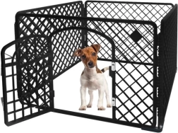 Πλαστικός περιφραγμένος χώρος για κατοικίδια 90 × 90 × 60 εκ.