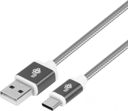 Πλεγμένο καλώδιο USB–USB‑C 1,5 m, γκρι